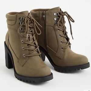 Olive green bootie